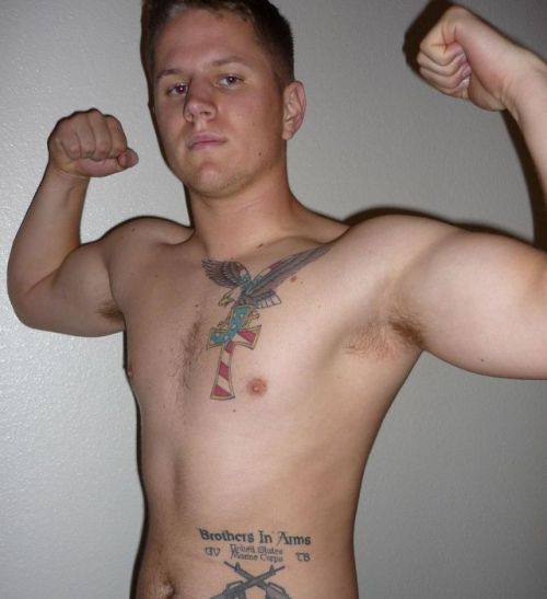 WHITE TRASH RED NECK TATTED ARM FLEXING STUDS