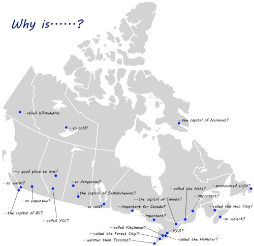 thelandofmaps:Inspired by u/e8odie: Why is (Canadian city)…?[2000x1937][OC]CLICK HERE FOR MORE MAPS!