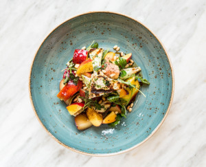 Grilled Halloumi with Sumac-Dusted Stone Fruit Salad