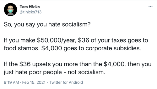 shinvermouthea:2bpoliticallycurious:Please get your terminology right. Food stamps ISN’T “socialism.