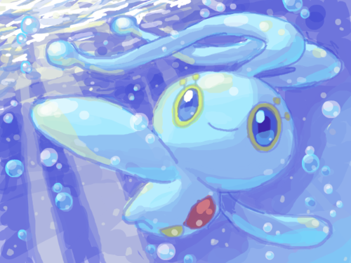 alternative-pokemon-art:
“ Artist
Manaphy by request. Sorry, it’s almost impossible to find decent pictures of Manaphy, let alone with other Pokemon.
”