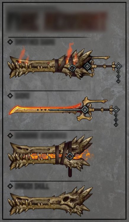 damnwyverngems: Monster Hunter Iceborne design weapon contest finalists.