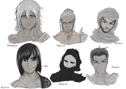 Portraits of some of my characters