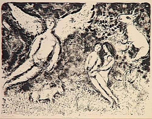 artist-chagall: Darkness and Light (biblical symbols), 1972, Marc Chagall Medium: lithography,paper