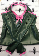 + R1292/93 Kandy Latex Halter Dress/Mitts **PS GREEN/FUCSI** size 12/ suit model: dlvr.it/9vm