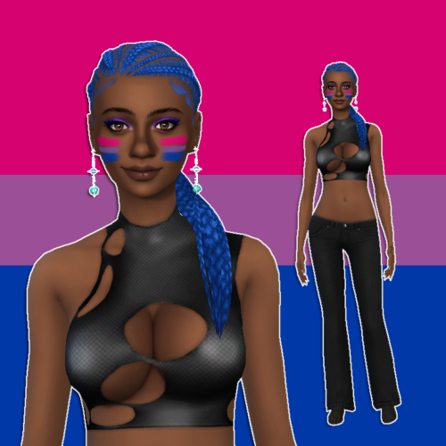 Some of my LGBTQ+ Sims! 1. Noah (Asexual/Bi romantic)2. Moon (Bisexual)3. Cristine (Lesbian)4. Grego