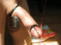 smoothcockdepot:  lots going on here!  some cockrings and some estim.  How could I NOT cum!