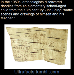 pitbullmabari:  ceescedasticity:  systlin:  fourthage:  rabbittiddy:  robotsandfrippary:  brunhiddensmusings:  fenrisesque:  lizawithazed:  ultrafacts:    Onfim was a child who lived in Novgorod, Russia, in the 13th century. He left his notes and homework