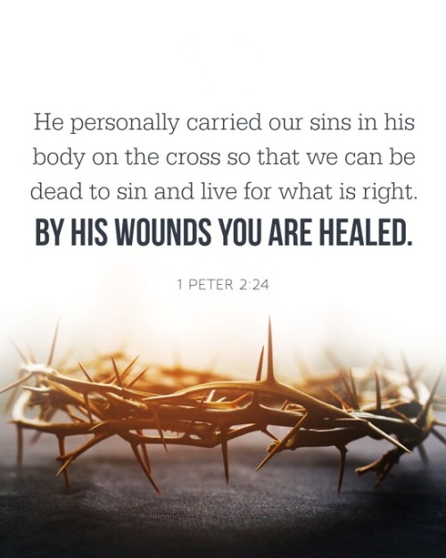 1 Peter 2:24 (NLT) - He personally carried our sins    in His body on the crossso that we can be dea