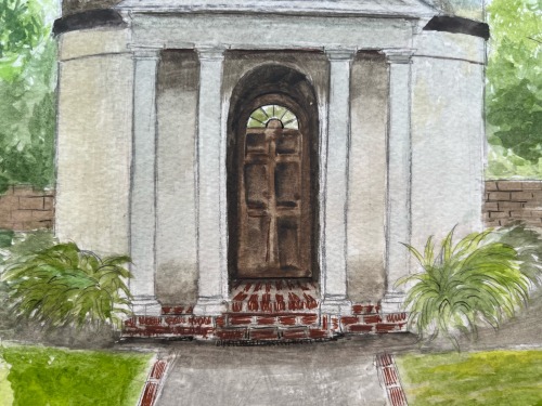 Heres Another Of My Watercolor Pieces From My Architecture Class. We Sat In The Garden And Sketched,