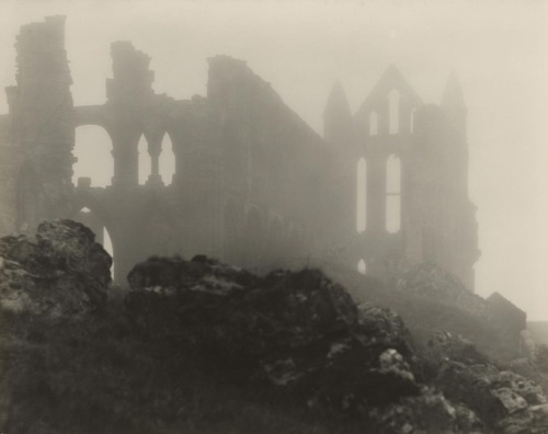 heaveninawildflower:‘Whitby Abbey in Mist’ ( late 19th to early 20th century ). Gelatin silver print