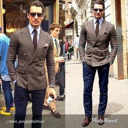 Dgfansspain:  By @Men_Preppyfashion “David Gandy In A Great Double-Breasted Blazer!