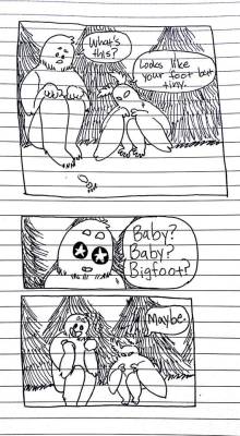 kotyss:Mothman and Bigfoot discover some humans for the first time