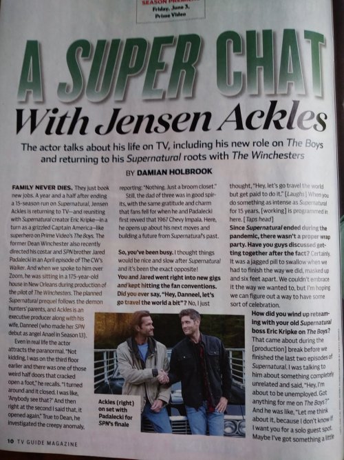 jensenackles-daily:Jensen Ackles talks to TV Guide about The Boys and The Winchesters (x)