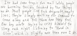 loudlikelove-at:  Handwritten Morrissey letter