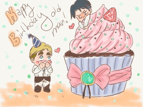 erwinsalive:  Erwin week 2016 Day 5: Birthday Happy Birthday, Danchou <3 You are dearly missed.  Did I mention that I have absolutely no time atm? Nonetheless I wanted to do something small and stupid for commander handsome’s birthday :) Hopefully