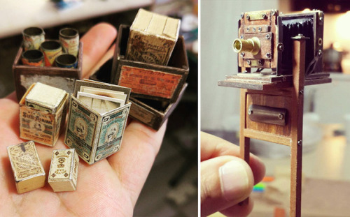 mymodernmet:  Artist Constructs Intricately Detailed Miniature Replica of 1900s Photo Studio 