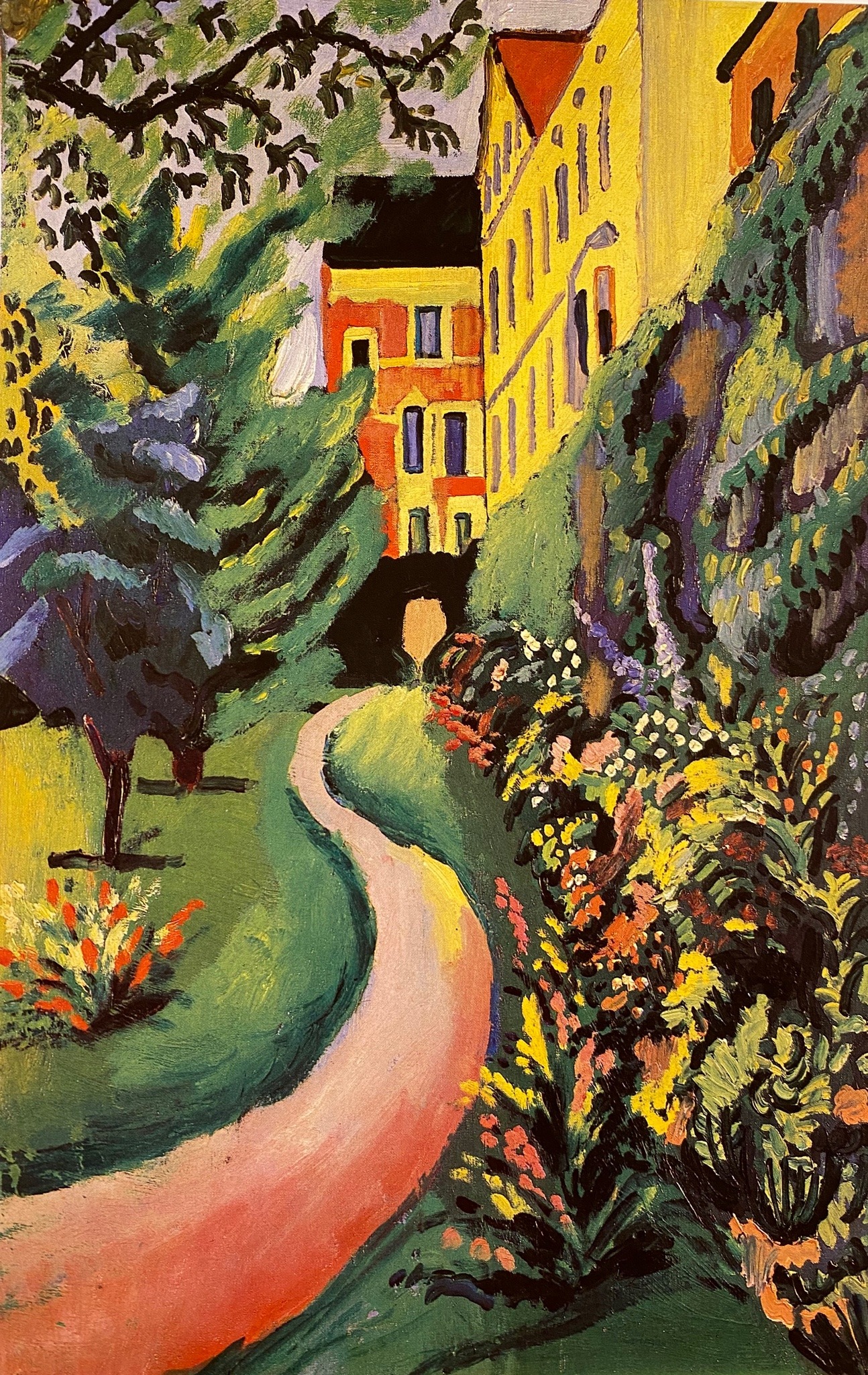 kundst:August Macke (Ger. 1887-1914)Our garden with blooming borders (1912)Oil on canvas on cardboard (64 x 47,5 cm)
