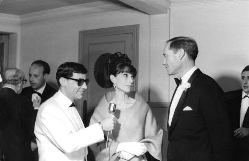 The actress Audrey Hepburn photographed with her husband Mel Ferrer (actor, dialogue coach and film 