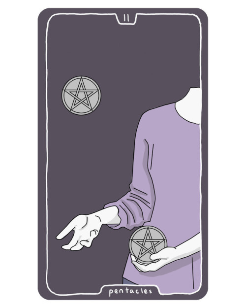 Two and Eight of Pentacles