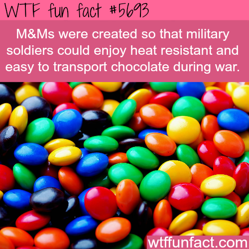 wtf-fun-factss:  M&amp;Ms were created for the military - WTF fun fact   