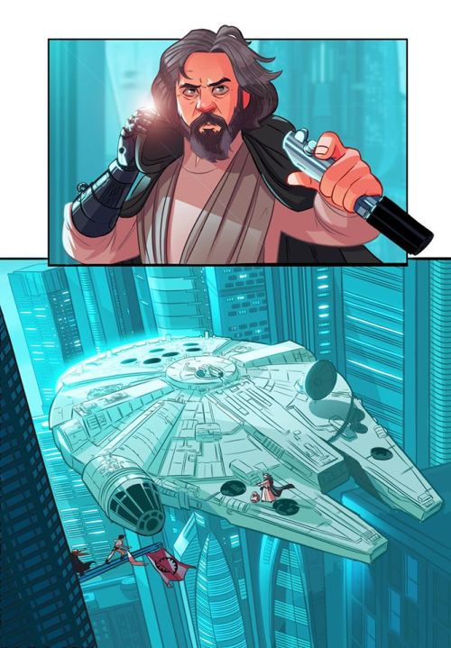 obscuruslupa:lordwanjavi:Star Wars Episode 7.5: The Complete 14-Page Saga > Artwork of Stephe