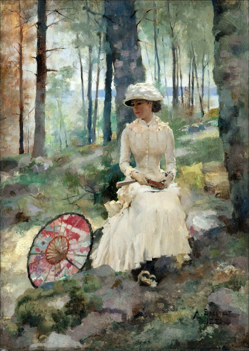 wonderingaboutitall:  Under The Birches - Albert Edelfelt