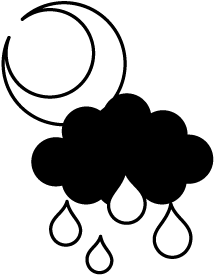 Atelier B W 天気のアイコン 月と雲と雨 夜の晴れのち雨 Atelier B W 天気のアイコン 月と雲と雨 夜の晴れのち雨