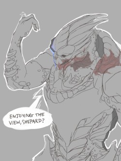 stormcallart:  I hope you were expecting another naked Garrus drawing,  because that’s what you’re gonna get.  They’re so fun to draw.~~ 