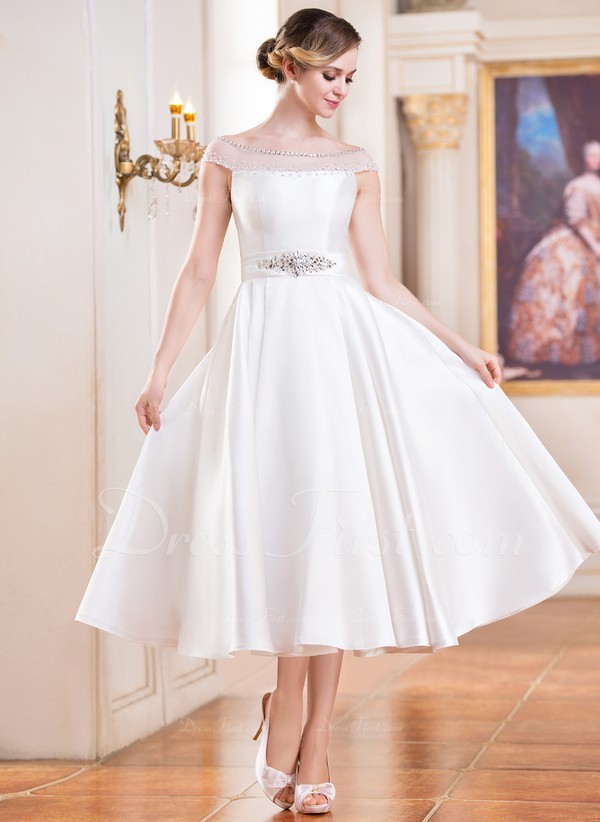 A-Line_Princess Off-the-Shoulder Tea-Length Satin Tulle Wedding Dress With Beading Sequins (002052698)
only $180.99
bridesmarriage.com