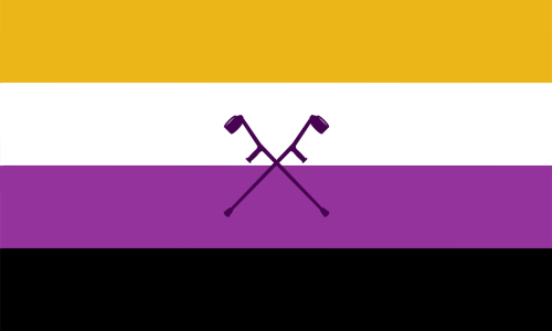 @commandrogyne​-Requested Flags: Forearm Crutches!Queer Chevron & Nonbinary Credits: @dpargyle f