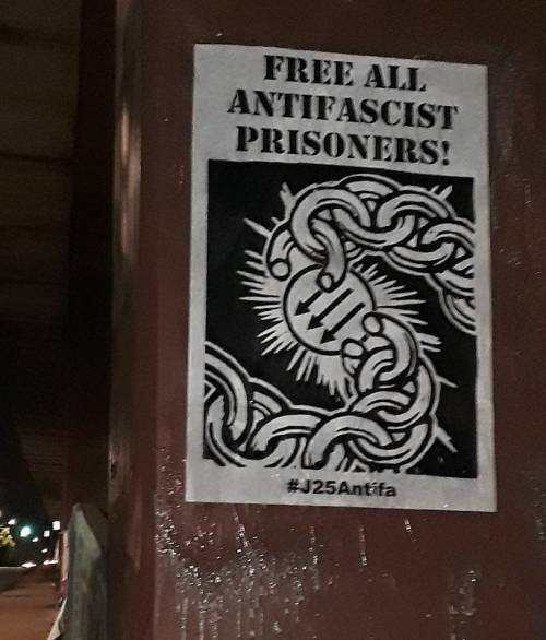 Posters seen around Atlanta, Georgia for the International Day of Solidarity with Antifascist Prison