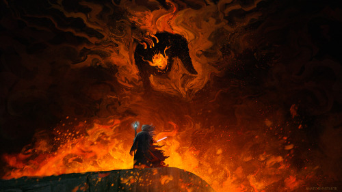 anato-finnstark: The Shadow and the Flame ( LOTR )My interpretation of this mythical scene from the 