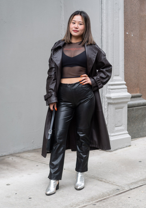 Joanna“I am wearing a Zara leather jacket, I am Gia top, Aritzia leather pants, Alexander Wang