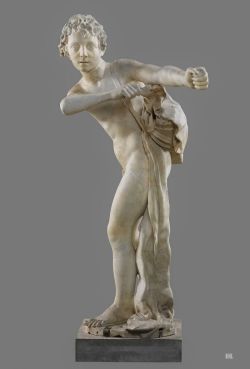 hadrian6:  Cupid shooting an arrow. 1623-24. Giovanni Francesco Susini. Italian. 1585-1653. marble.        http://hadrian6.tumblr.com 