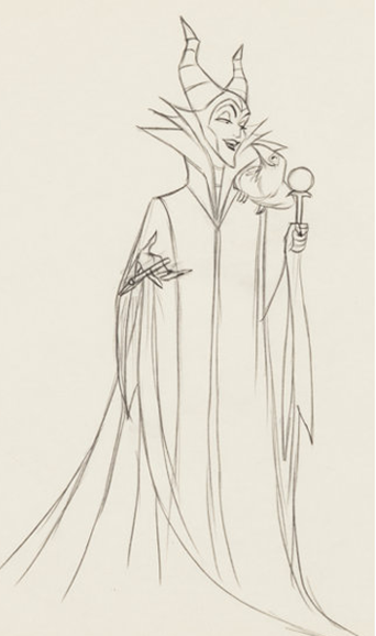 Maleficent animation drawings by Marc Davis