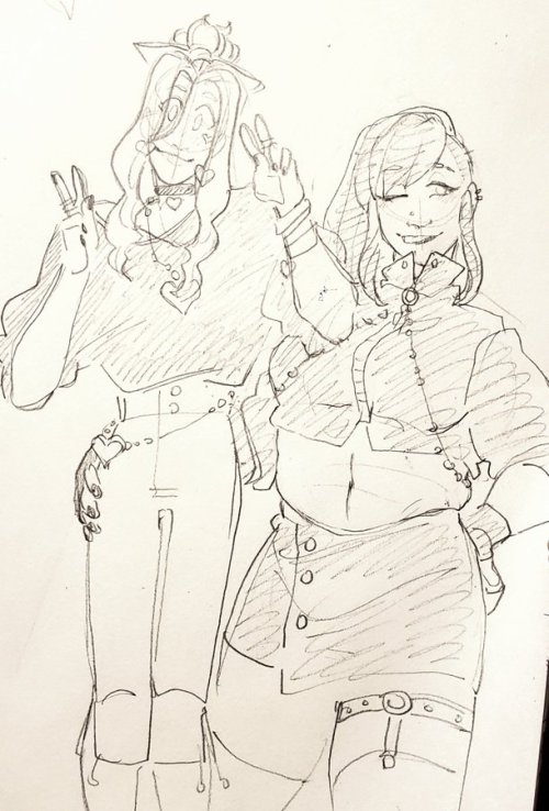 cloudcreates:beanpole aerith rights aaaaaand an e-girl with her lovecore girlfriend <3