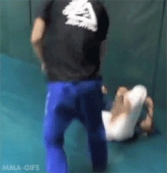 mma-gifs:  Gracie Challenge #1: The Scorpion Challenge Hold one end of a belt, your