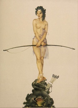 artbeautypaintings:  Selene - William Russell Flint