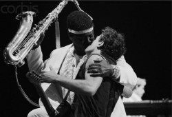 historicaltimes: Bruce Springsteen kissing Clarence Clemons. via reddit 