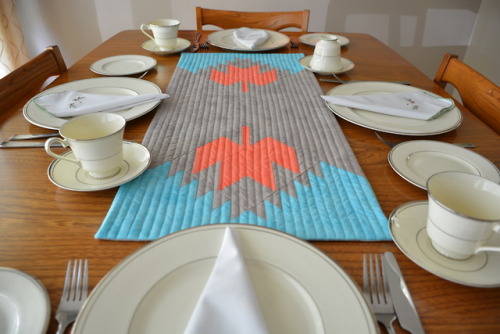 Modern Maple Leaf Table Runner: For this month’s Riley Blake Not So Basic project, w