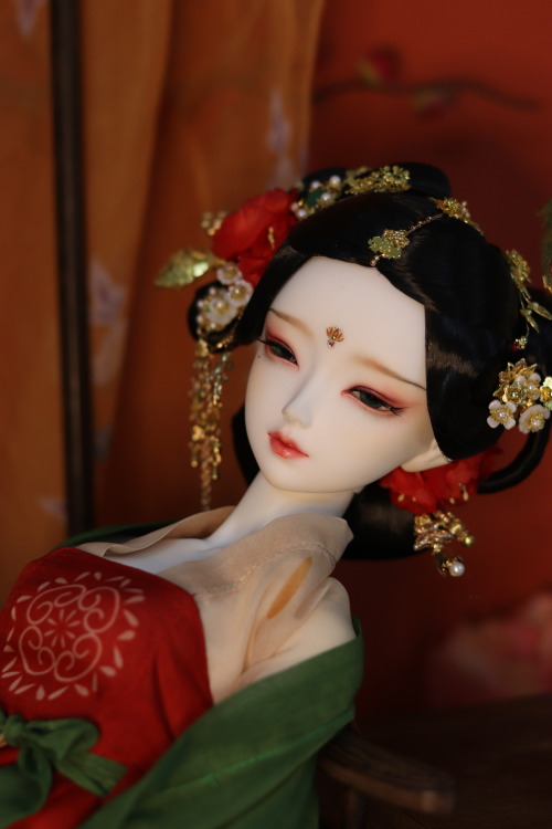 dollpavilion:Posted by 真情不可辜负Doll by Angell StudioWig by lx-林子 Doll dressed in Tang dynasty-style Ch