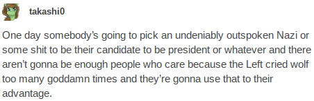 papatulus: therealcringe: one of these days there’s gonna be an actual boy who cried wolf situation and no one will care because the green brony man will have alluded to the story so many times that it will have lost all meaning a real “boy who cried