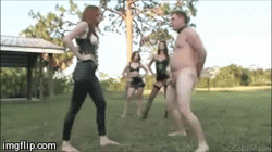 Kendra James And Her Friends Dish Out Some Punishment To A Random Slave At A Park.