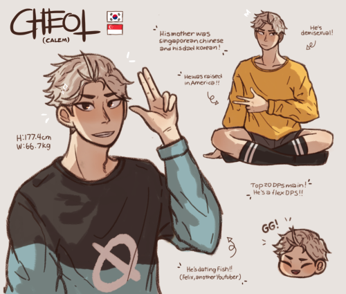 Hfjsjdjs I've Been Thinking About My OCs A Lot So Here's More!! This Is Calem (Or Cheol) & Fish (Felix!)
