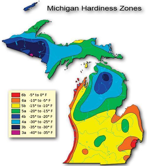 mapsontheweb:   Plant hardiness across Michigan  