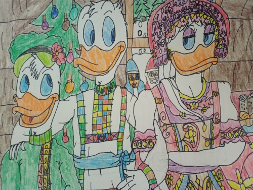 ducktoonsfanart:Веселого Рождества и счастливого Нового года! С Рождеством!Donald and Daisy Duck in 