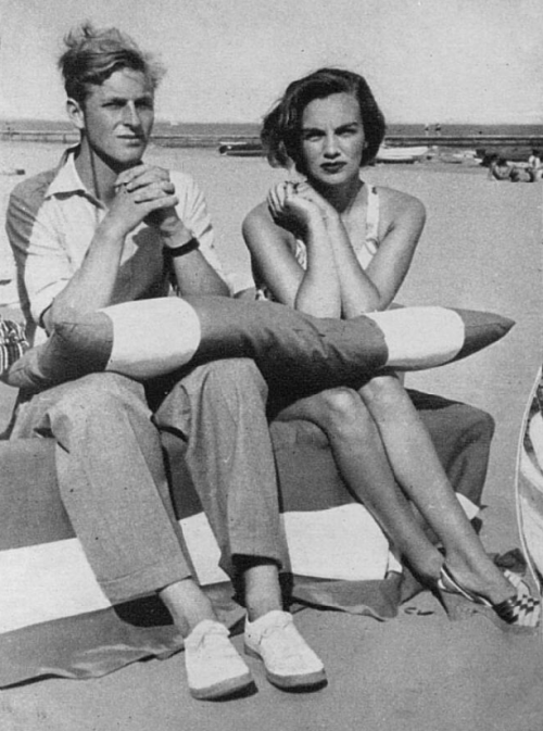theroyalhistory: Prince Philip and the Hon. Angela Delevingne, Italy, 1938(Angela was the grandmothe