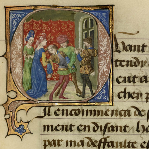 This initial Q from the gorgeous manuscript of &ldquo;The Romance of Gillion de Trazegnies&r