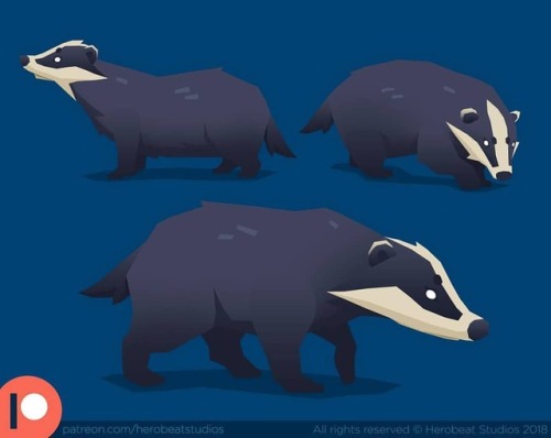 Badger I designed for #Endling #indiegame Can’t wait to see him interacting with our fox :D @h